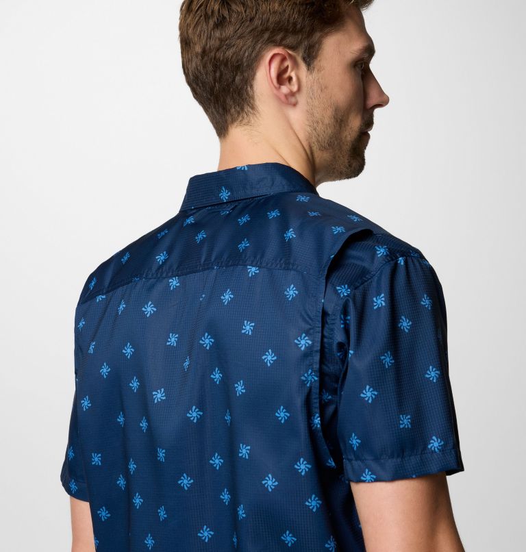 Chemise tissée imprimée à manches courtes Utilizer Homme, Color: Coll Navy Sundot Tonal, image 6