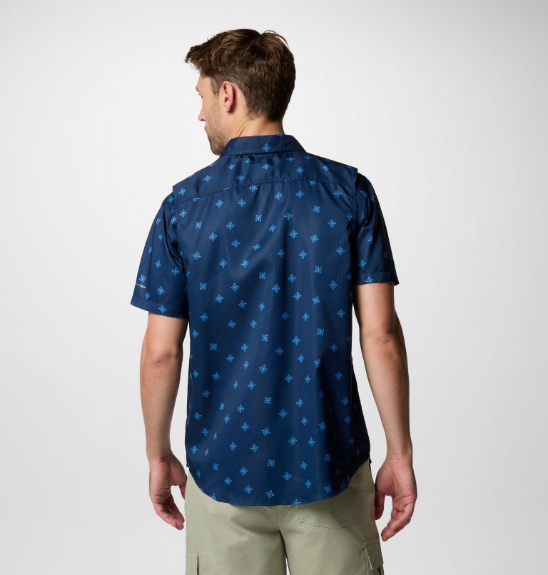 Chemise tissée imprimée à manches courtes Utilizer Homme, Color: Coll Navy Sundot Tonal, image 3