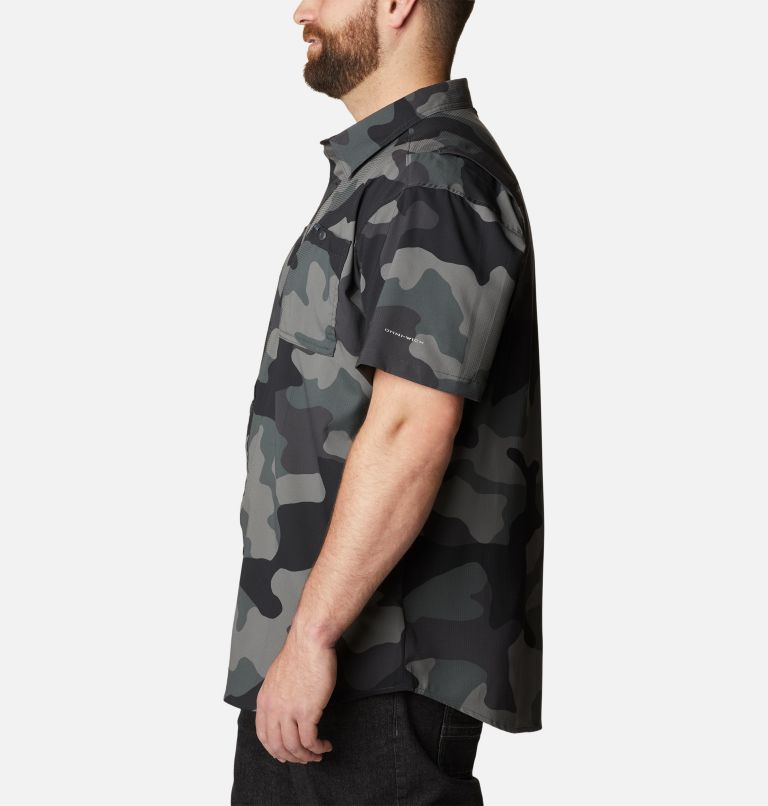 Chemise tissée imprimée à manches courtes Utilizer Homme - Tailles fortes, Color: Black Mod Camo, image 3