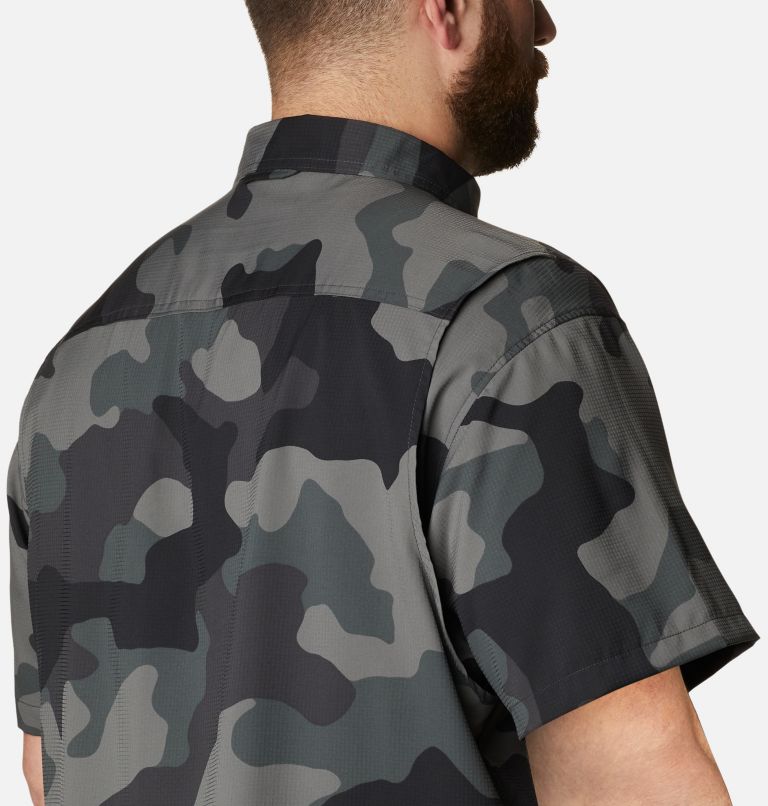 Chemise tissée imprimée à manches courtes Utilizer Homme - Tailles fortes, Color: Black Mod Camo