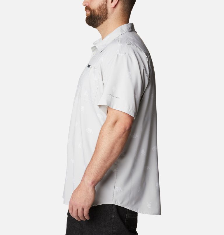 Men's Utilizer Printed Woven Short Sleeve Shirt - Big, Color: Nimbus Grey Camp Social, image 3