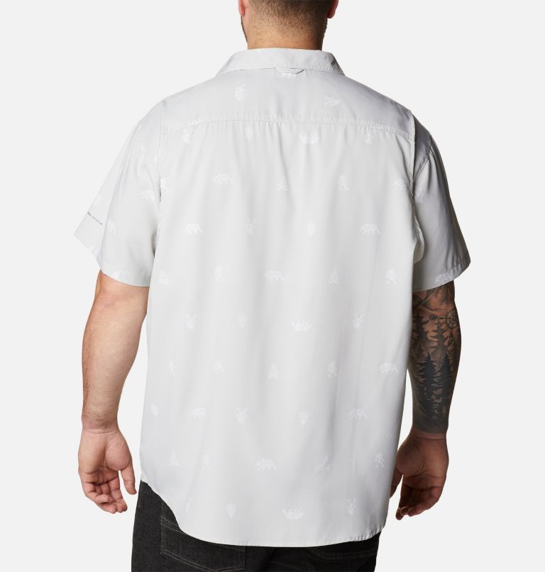 Men's Utilizer Printed Woven Short Sleeve Shirt - Big, Color: Nimbus Grey Camp Social, image 2