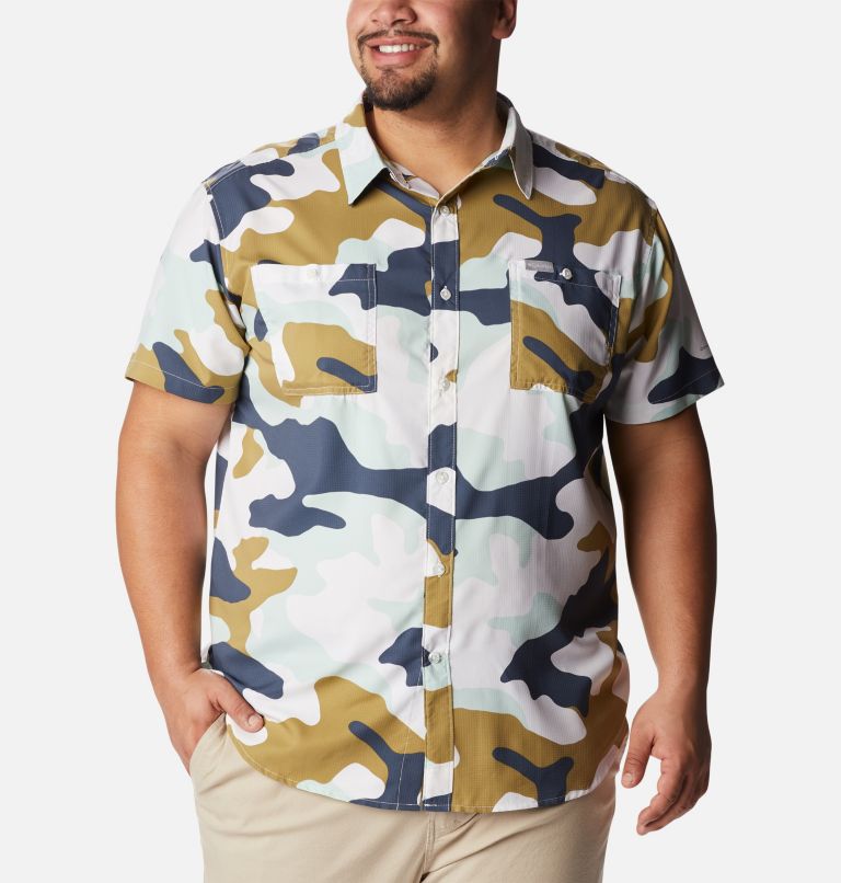 Thumbnail: Men's Utilizer Printed Woven Short Sleeve Shirt - Big, Color: Savory Mod Camo, image 1