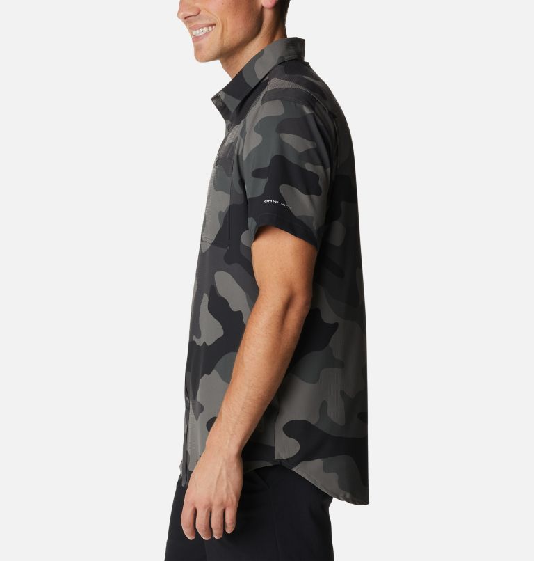 Chemise tissée imprimée à manches courtes Utilizer Homme - Grandes tailles, Color: Black Mod Camo
