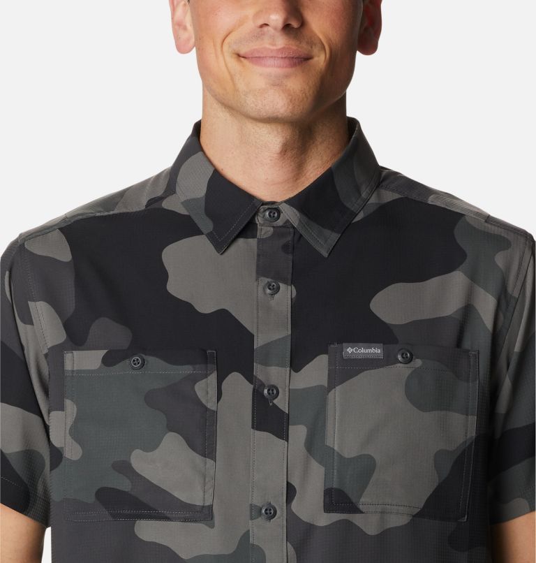 Thumbnail: Chemise tissée imprimée à manches courtes Utilizer Homme - Grandes tailles, Color: Black Mod Camo, image 4