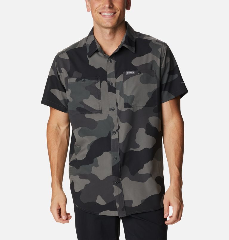 Chemise tissée imprimée à manches courtes Utilizer Homme - Grandes tailles, Color: Black Mod Camo, image 1