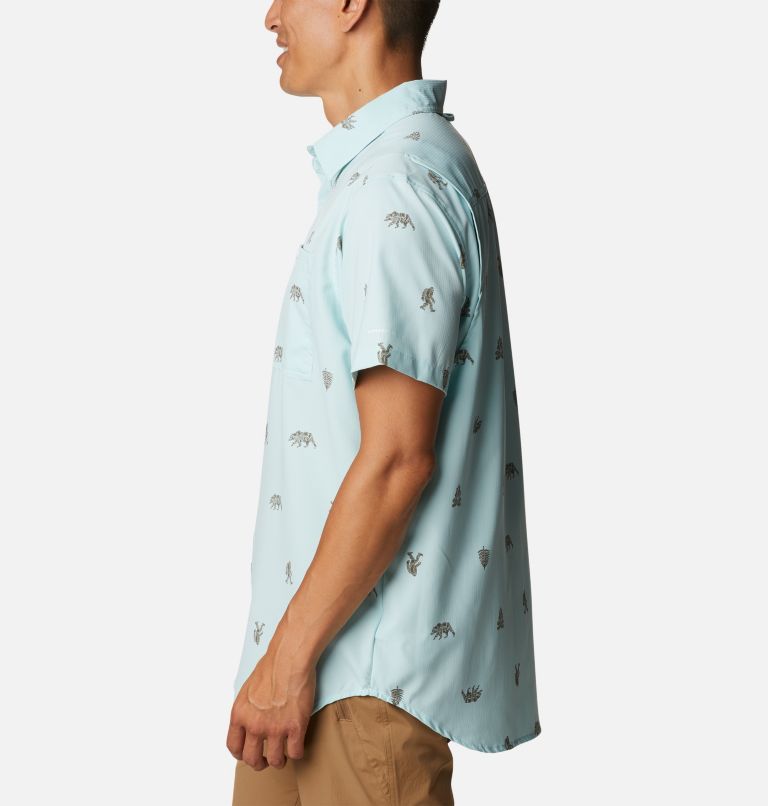 Utilizer Printed Woven Short Sleeve | 329 | XLT, Color: Icy Morn Camp Social, image 3