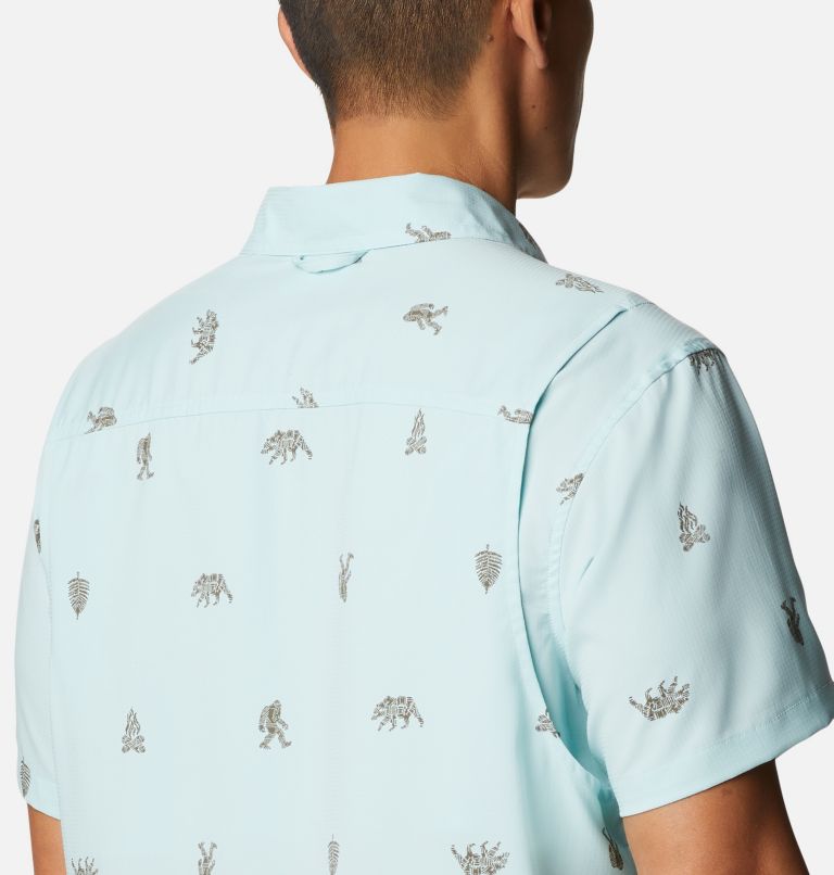 Thumbnail: Utilizer Printed Woven Short Sleeve | 329 | XLT, Color: Icy Morn Camp Social, image 5