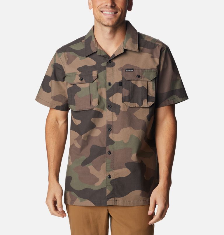 Men's Wallowa Novelty Short Sleeve Shirt, Color: Cypress Mod Camo, image 1