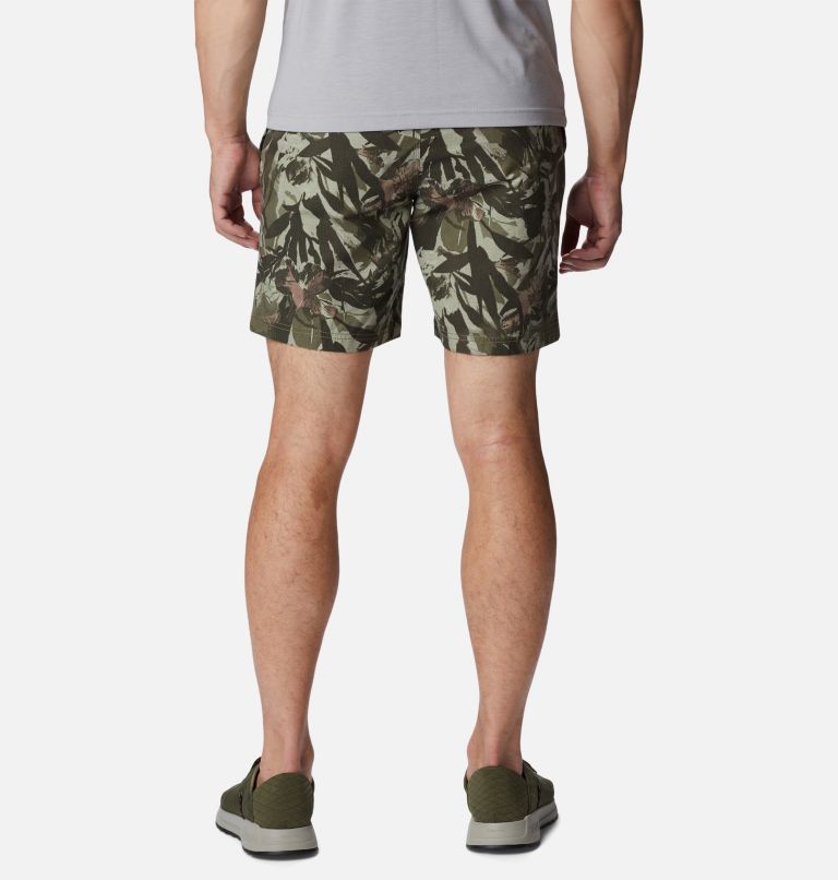 Thumbnail: Men's Wallowa Belted Shorts, Color: Stone Green Floriculture, image 2