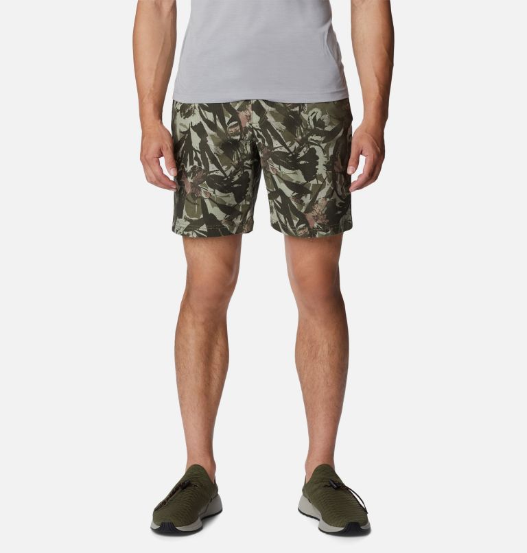 Men's Wallowa Belted Shorts, Color: Stone Green Floriculture, image 1
