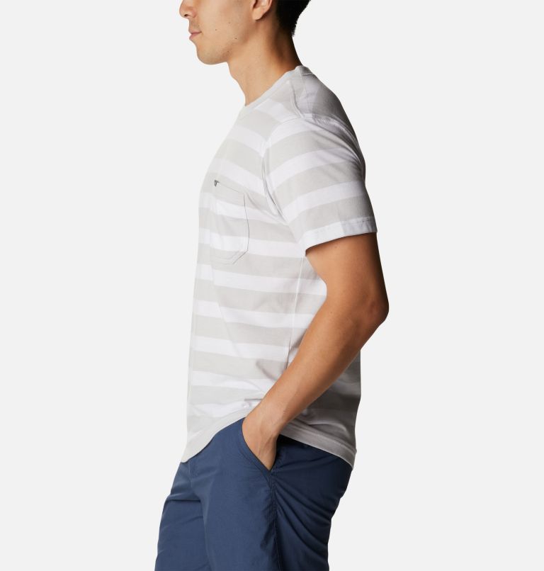 Men's Glendoveer Pocket T-Shirt, Color: Nimbus Grey Everyday Stripe