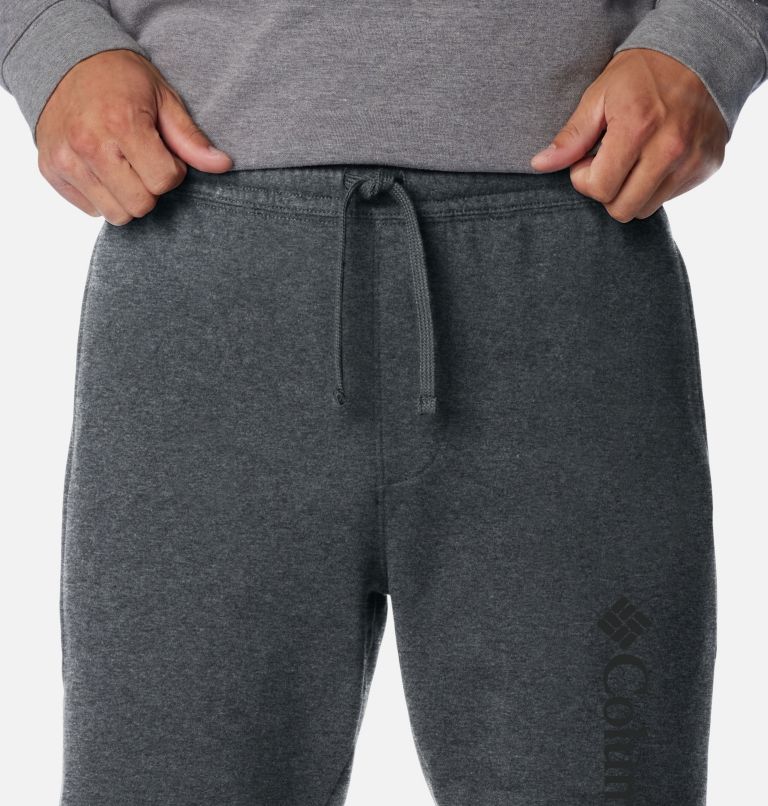 Men's Columbia Trek Fleece Shorts, Color: Charcoal Heather, Black Vertical Logo, image 4