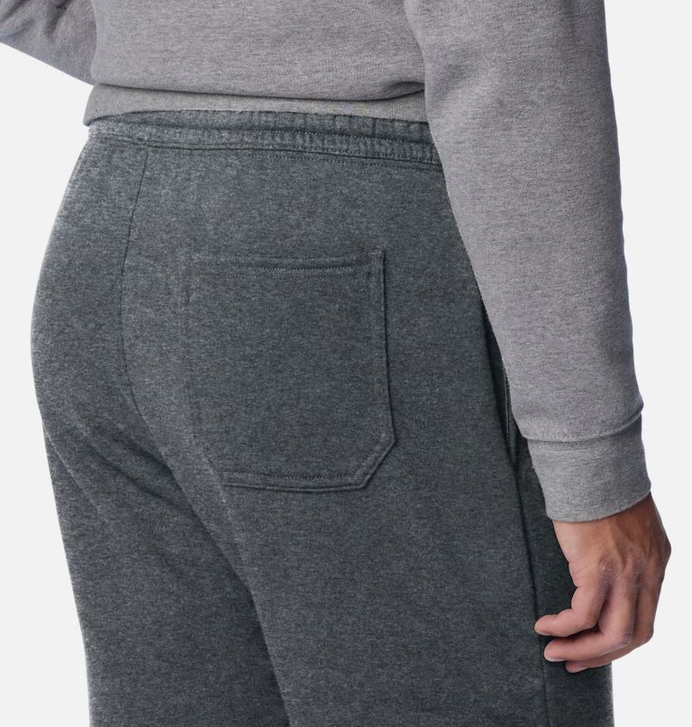 Men's Columbia Trek Fleece Shorts, Color: Charcoal Heather, Black Vertical Logo, image 5