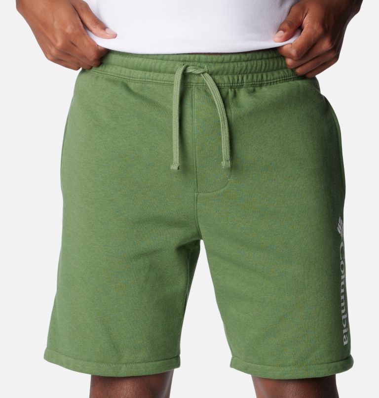 Men's Columbia Trek Fleece Shorts, Color: Canteen, White Vertical Logo, image 4
