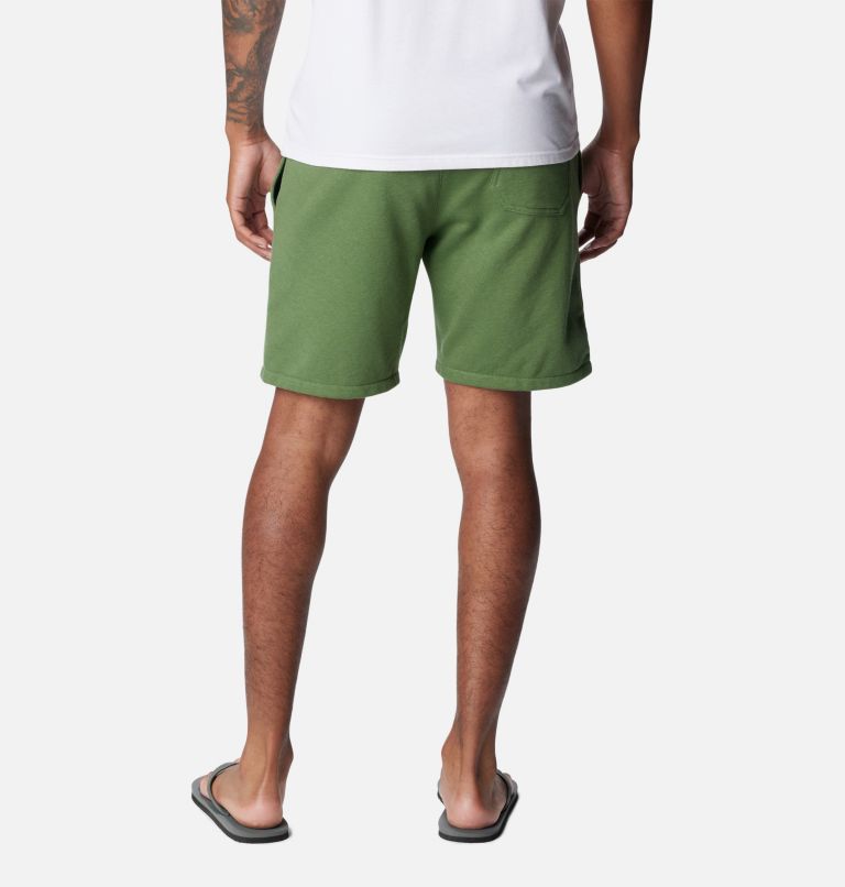Men's Columbia Trek Fleece Shorts, Color: Canteen, White Vertical Logo, image 2