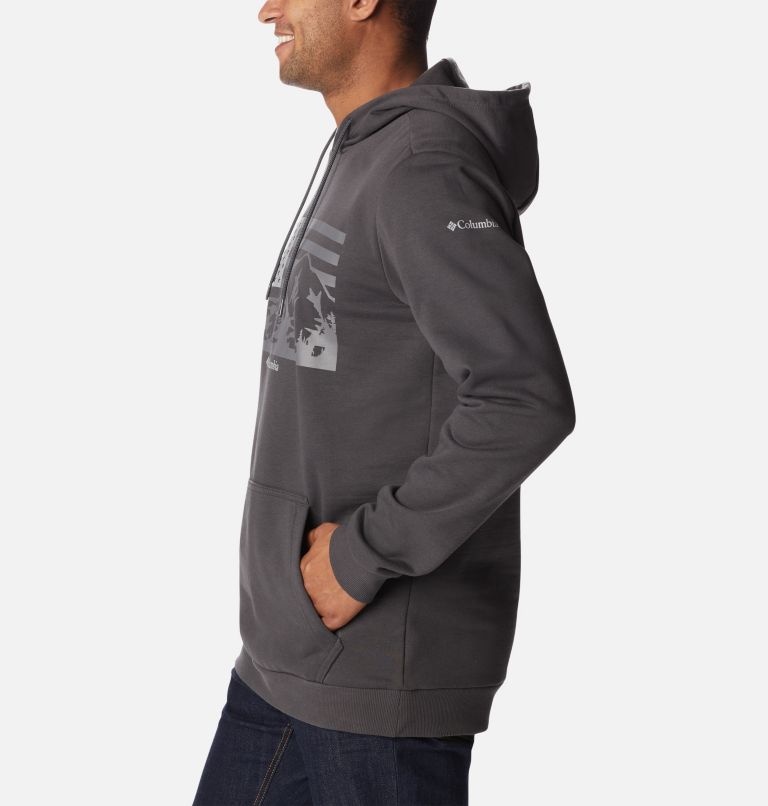 Men's CSC Country Logo Hoodie, Color: Shark, US Hood Flag Graphic, image 3