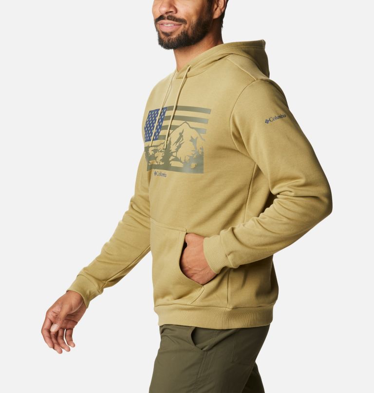 Men's CSC Country Logo Hoodie, Color: Savory, US Hood Flag Graphic, image 3