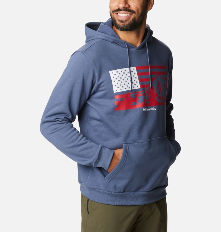 Men's CSC Country Logo Hoodie, Color: Dark Mountain, US Hood Flag Graphic, image 5