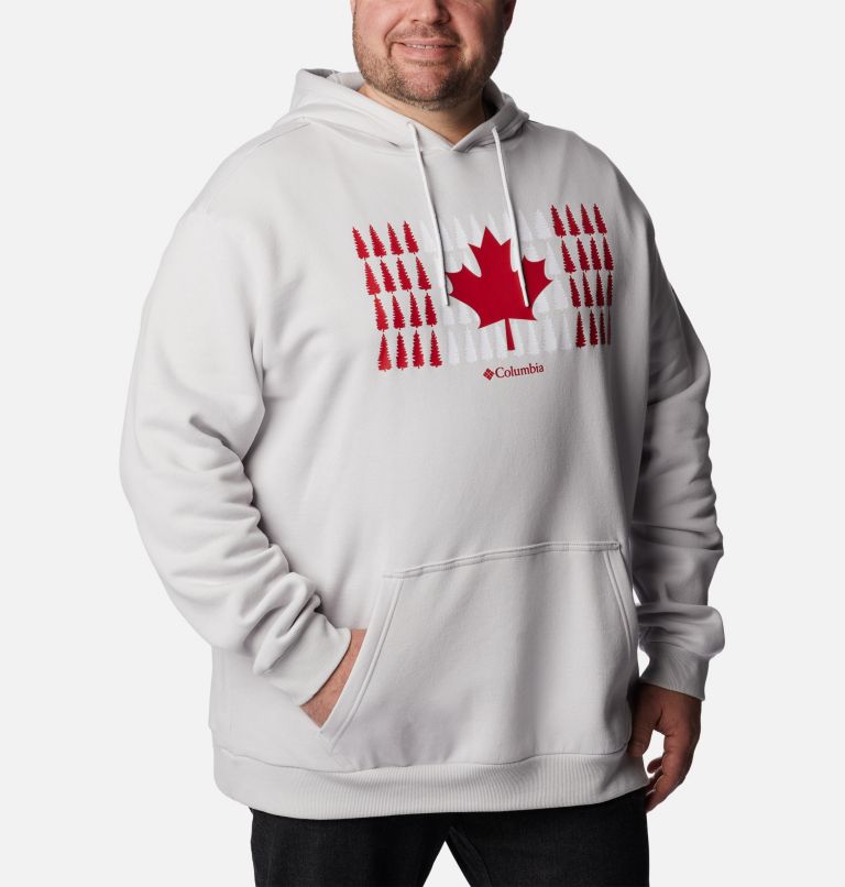 Thumbnail: Chandail à capuchon CSC Country Logo Homme - Tailles fortes, Color: Nimbus Grey, Canada Timberline Flag Grap, image 5