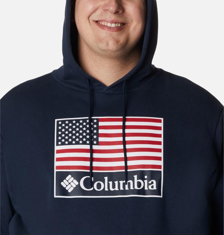 Thumbnail: Men's CSC Country Logo Hoodie - Big, Color: Collegiate Navy, US Flag Stamp Graphic, image 4