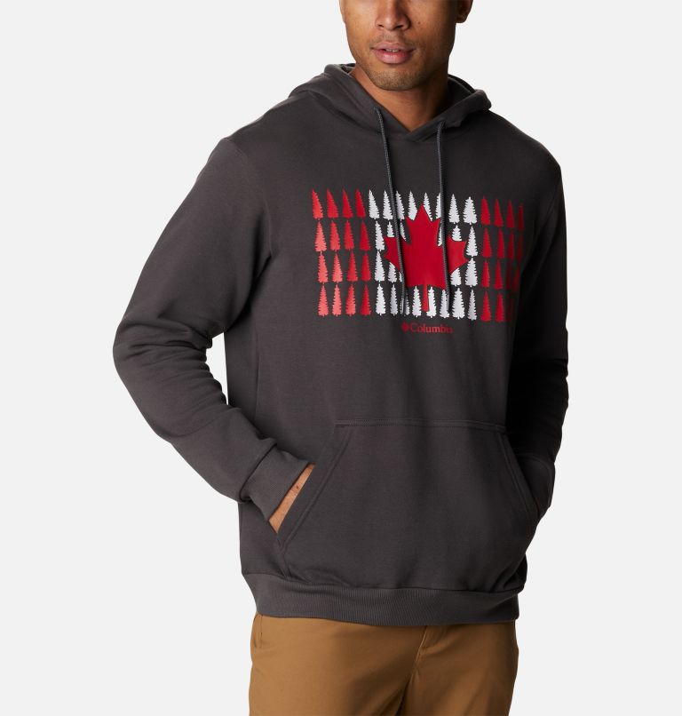 Men's CSC Country Logo Hoodie - Tall, Color: Shark, Canada Timberline Flag Graphic