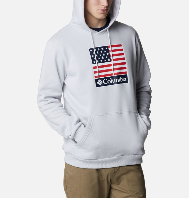 Men's CSC Country Logo Hoodie - Tall, Color: Nimbus Grey, US Flag Stamp Graphic, image 5