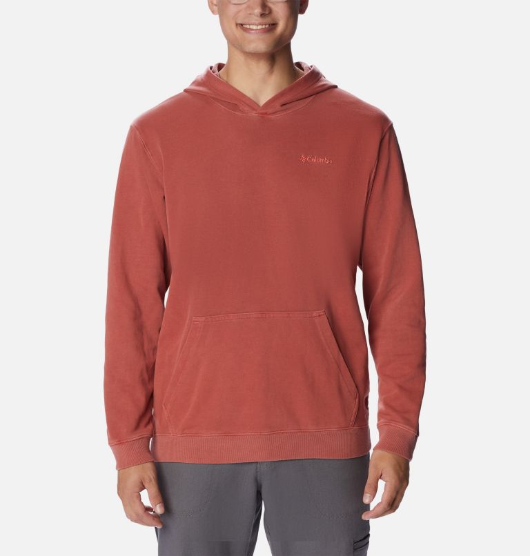 Thumbnail: Men's Columbia Lodge French Terry Novelty Hoodie, Color: Dark Coral, image 1