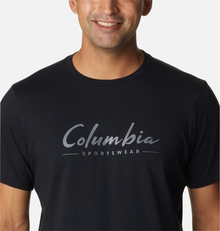 Men’s CSC Graphic Casual Organic Cotton T-shirt, Color: Black, Brushed Logo, image 4