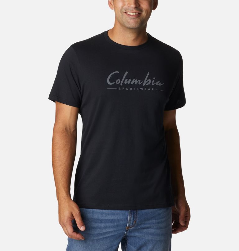 Thumbnail: Men’s CSC Graphic Casual Organic Cotton T-shirt, Color: Black, Brushed Logo, image 1