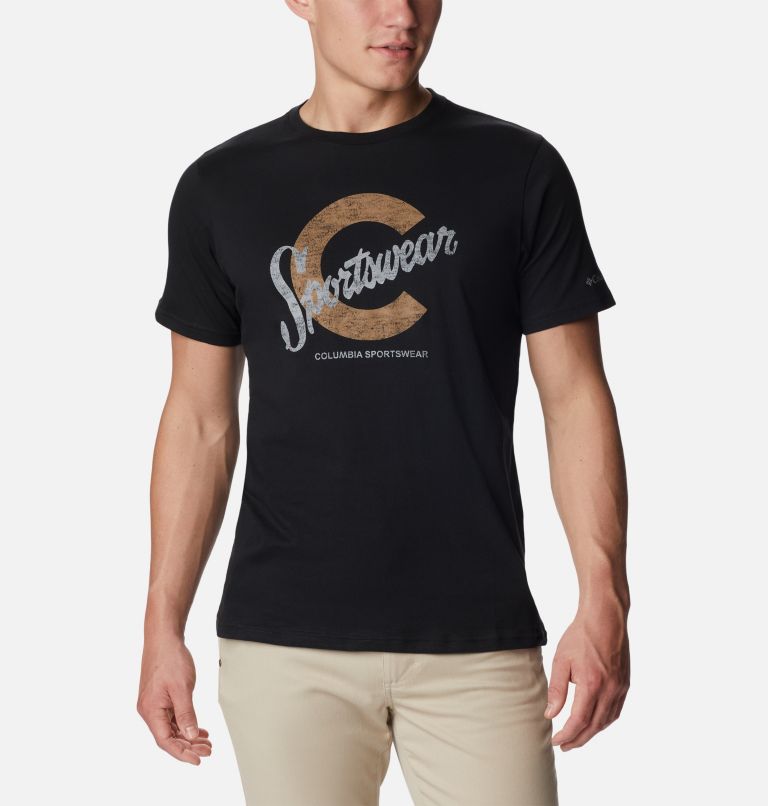 Camiseta casual estampada de algodón orgánico CSC para hombre, Color: Black, C Sportswear 2, image 1