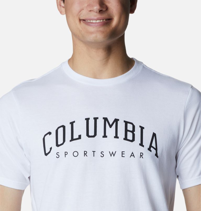 T-shirt Graphique Casual en Coton Biologique CSC Homme, Color: White, Arched Brand Logo, image 4