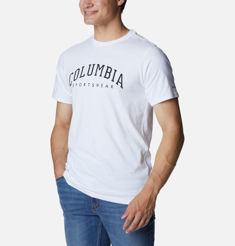 T-shirt Graphique Casual en Coton Biologique CSC Homme, Color: White, Arched Brand Logo, image 5