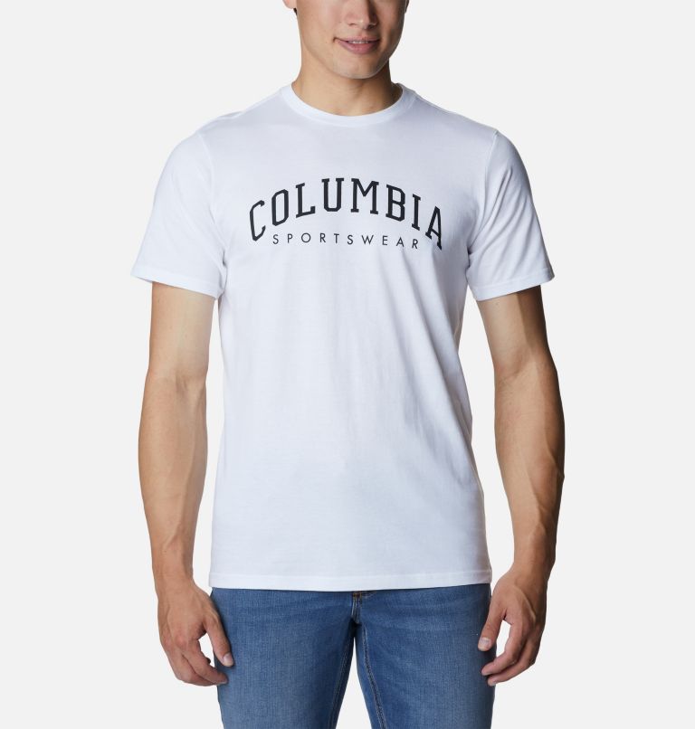 Men’s CSC Graphic Casual Organic Cotton T-shirt, Color: White, Arched Brand Logo, image 1