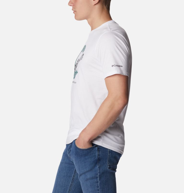T-shirt Graphique Casual en Coton Biologique CSC Homme, Color: White, C Sportswear 2, image 3