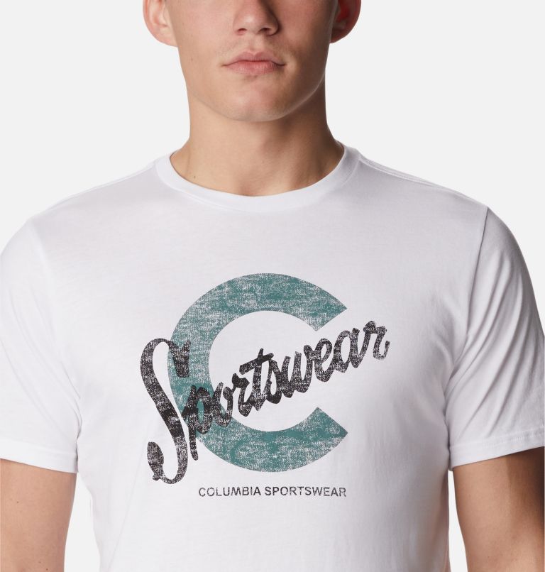 Thumbnail: T-shirt Graphique Casual en Coton Biologique CSC Homme, Color: White, C Sportswear 2, image 4