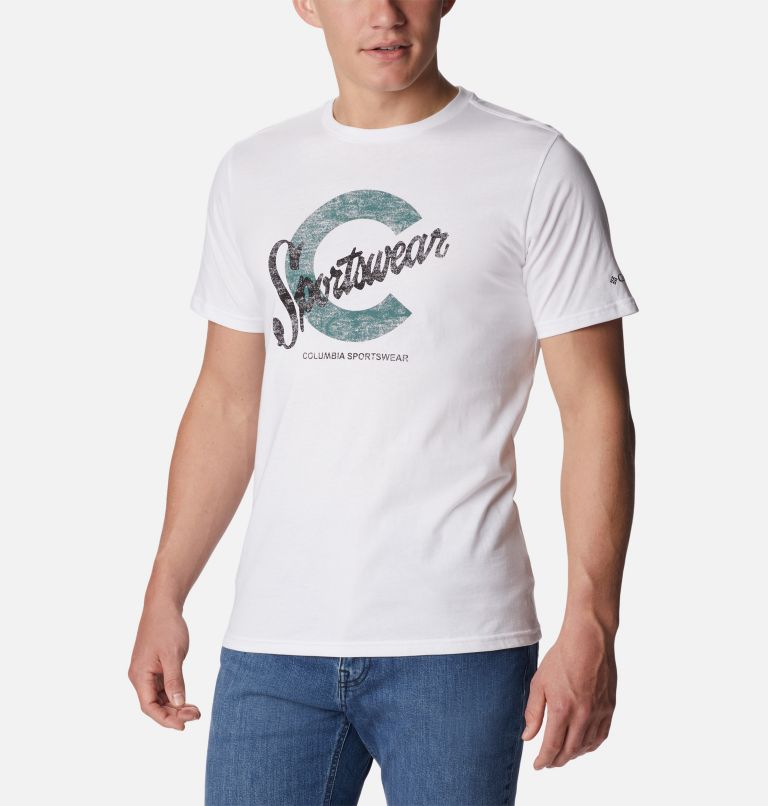 T-shirt Graphique Casual en Coton Biologique CSC Homme, Color: White, C Sportswear 2, image 5