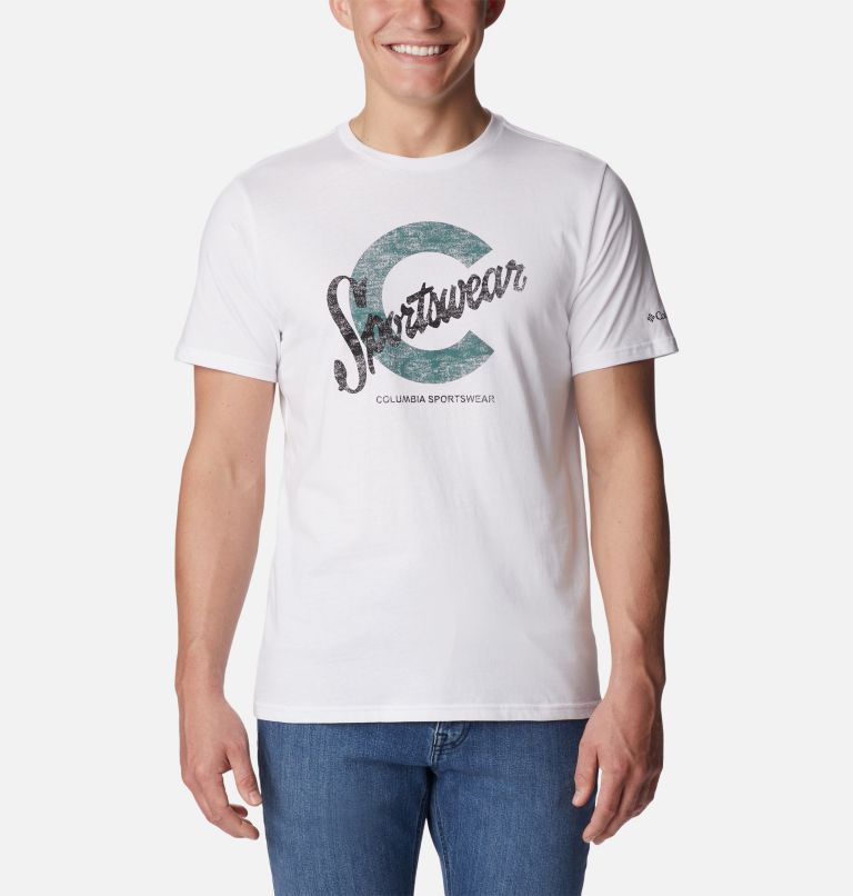 Thumbnail: T-shirt Graphique Casual en Coton Biologique CSC Homme, Color: White, C Sportswear 2, image 1