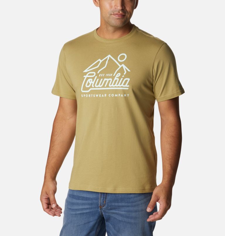 T-shirt Graphique Casual en Coton Biologique CSC Homme, Color: Savory, Scenic Logo, image 1