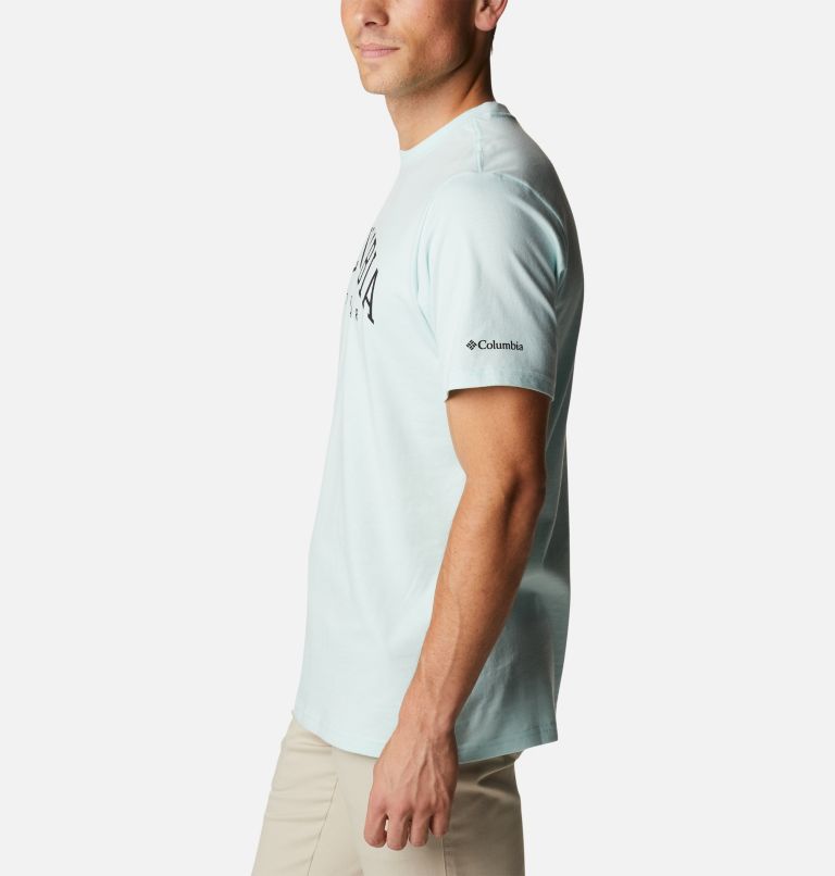 T-shirt Graphique Casual en Coton Biologique CSC Homme, Color: Icy Morn, Arched Brand Logo, image 3