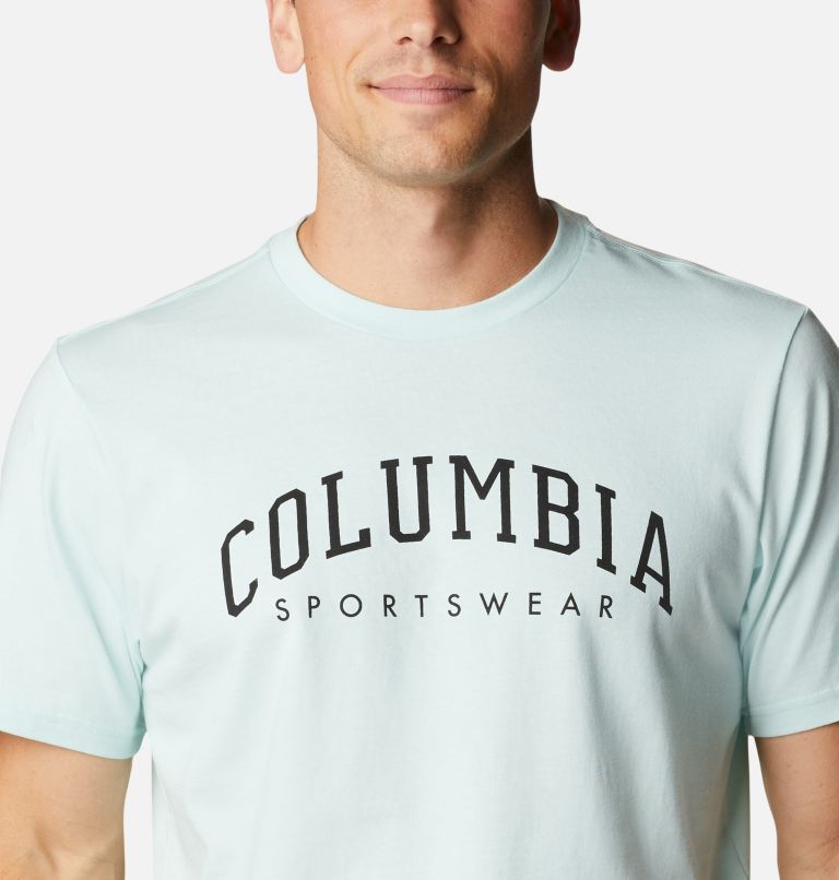 Thumbnail: T-shirt Graphique Casual en Coton Biologique CSC Homme, Color: Icy Morn, Arched Brand Logo, image 4