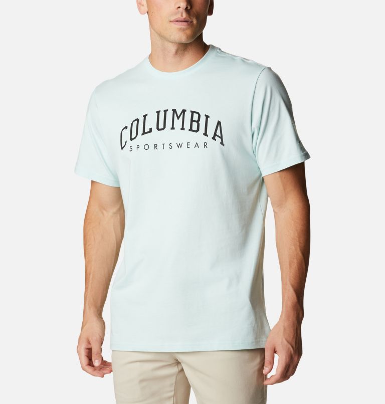 T-shirt Graphique Casual en Coton Biologique CSC Homme, Color: Icy Morn, Arched Brand Logo, image 5