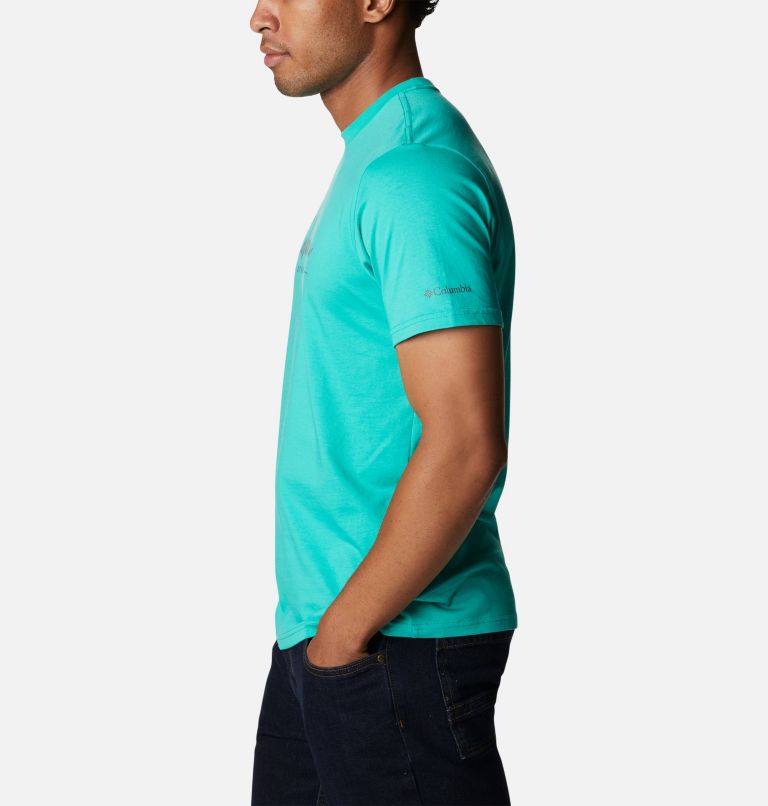 T-shirt avec logo de saison CSC Homme, Color: Electric Turquoise, Brushed Logo, image 3