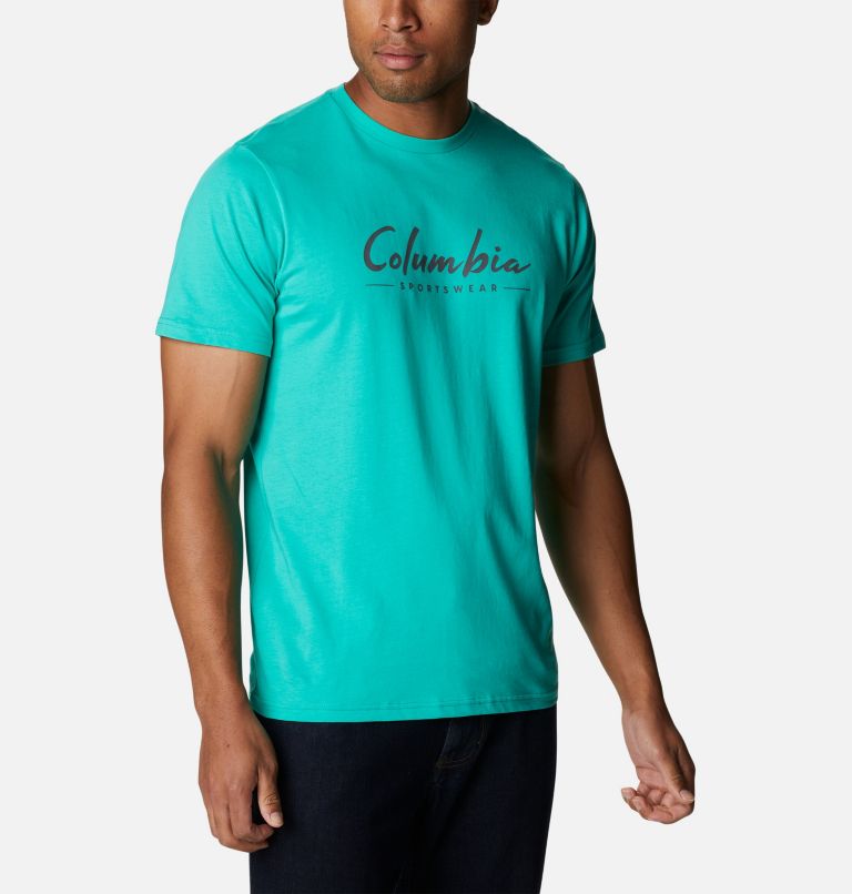 T-shirt avec logo de saison CSC Homme, Color: Electric Turquoise, Brushed Logo