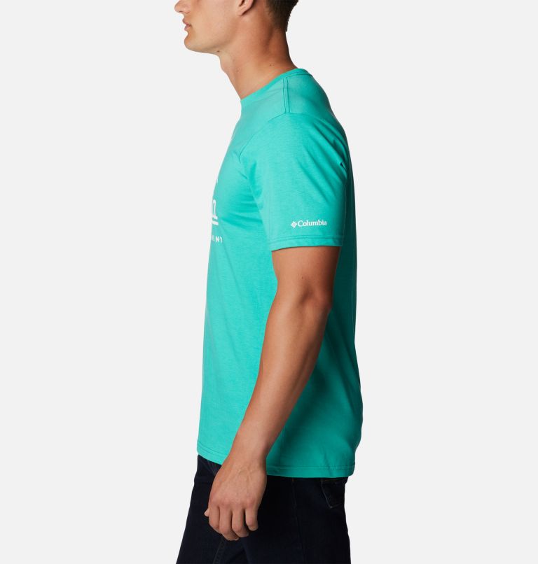 T-shirt Graphique Casual en Coton Biologique CSC Homme, Color: Electric Turquoise, Scenic Logo, image 3