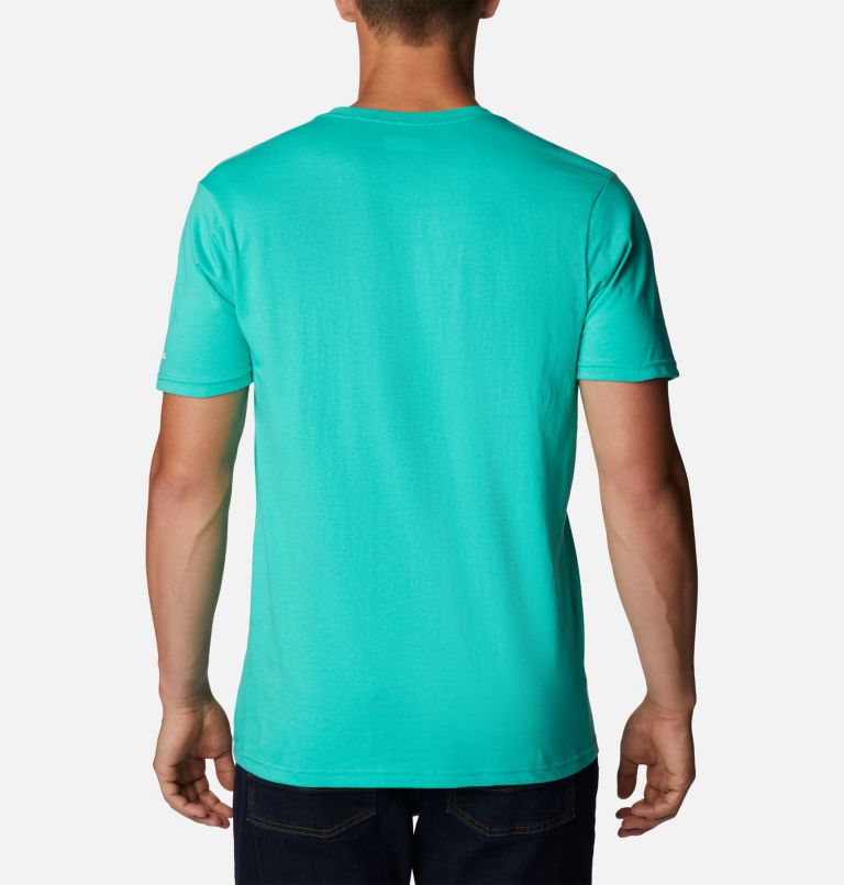 Thumbnail: Men’s CSC Graphic Casual Organic Cotton T-shirt, Color: Electric Turquoise, Scenic Logo, image 2