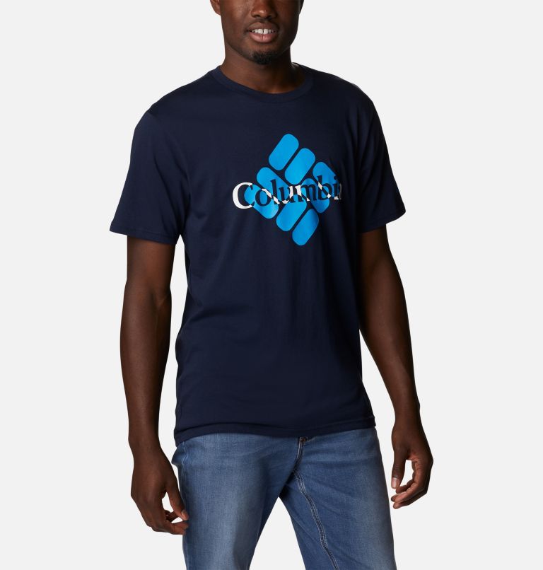 T-shirt Graphique Casual en Coton Biologique CSC Homme, Color: Collegiate Navy, Centered Gem, image 5