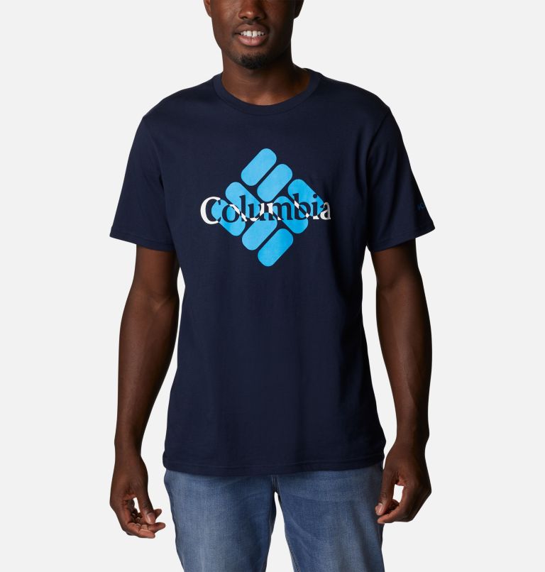 Men’s CSC Graphic Casual Organic Cotton T-shirt, Color: Collegiate Navy, Centered Gem, image 1