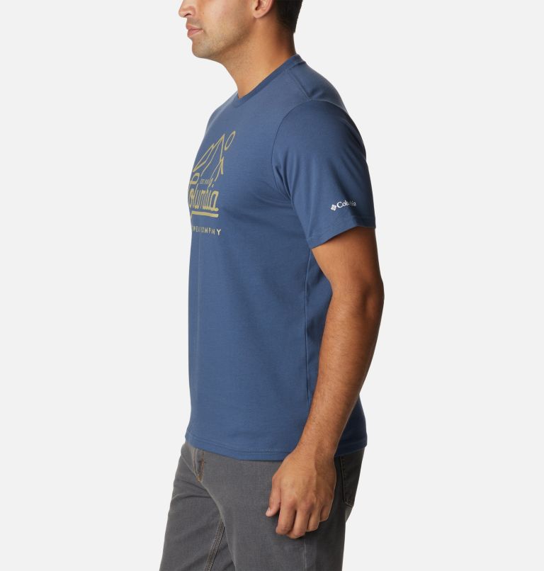 T-shirt Graphique Casual en Coton Biologique CSC Homme, Color: Dark Mountain, Scenic Logo, image 3