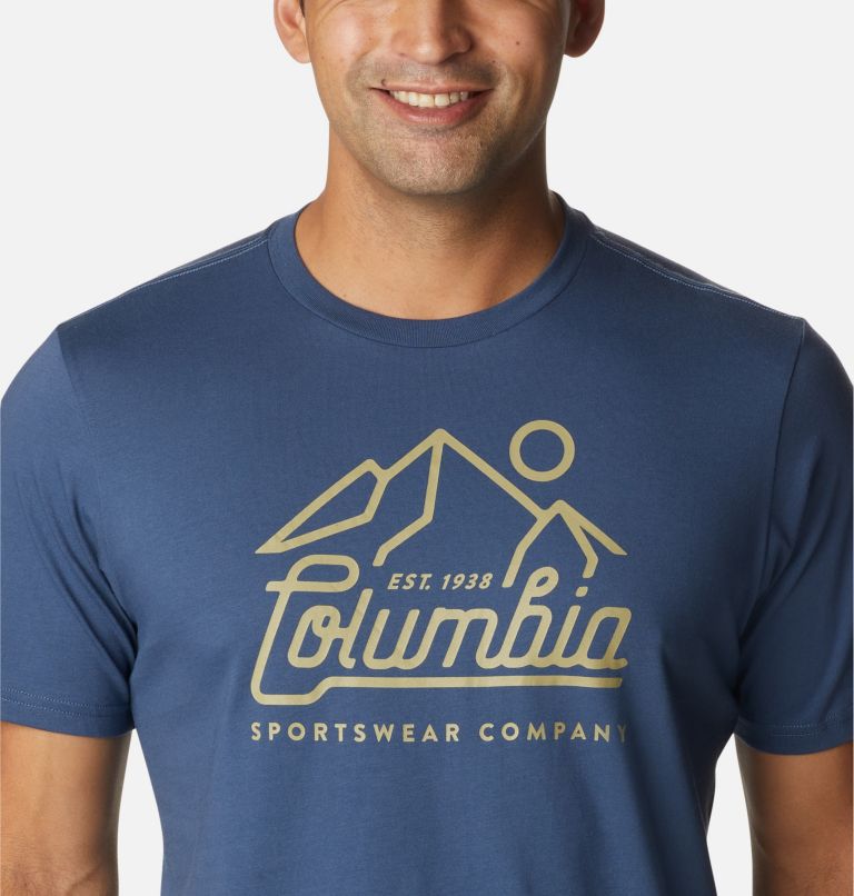 T-shirt Graphique Casual en Coton Biologique CSC Homme, Color: Dark Mountain, Scenic Logo, image 4